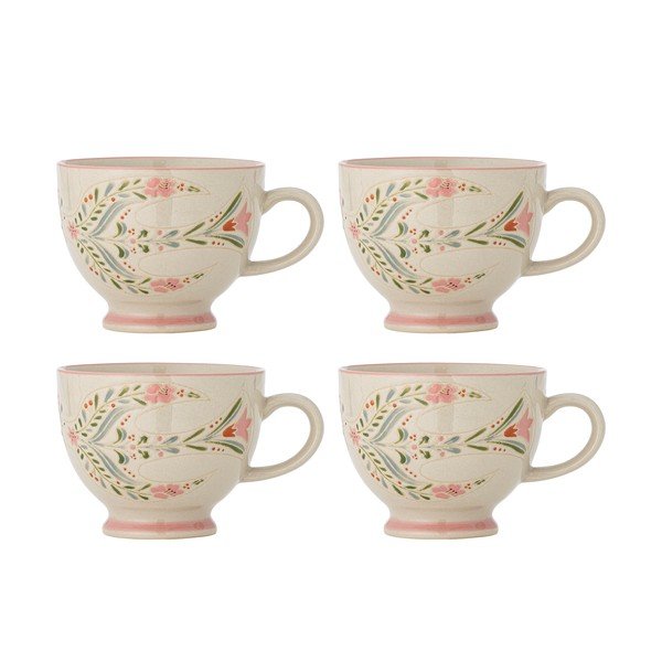 Białe kubki ceramiczne zestaw 4 szt. 400 ml Rosalynde – Bloomingville
