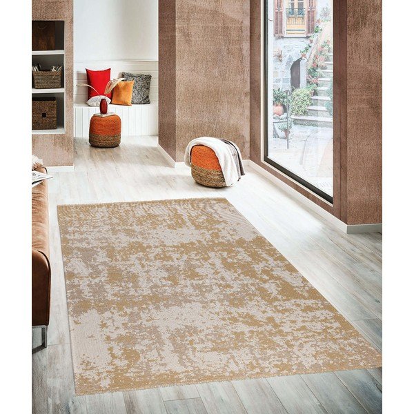 Żółto-beżowy bawełniany dywan Oyo home Casa, 75 x 150 cm-image-1