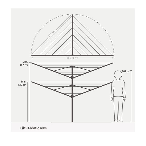 Ogrodowa suszarka na pranie Lift-O-Matic 40m – Brabantia-image-1