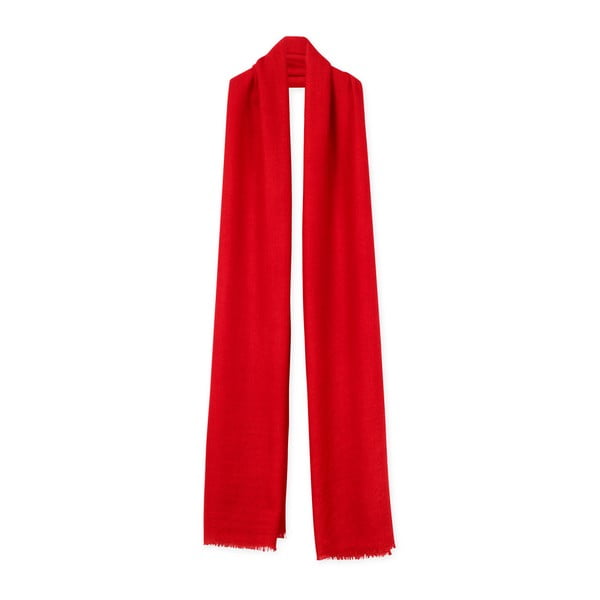 Czerwony szal kaszmirowy Bel cashmere Julia, 200x67 cm
