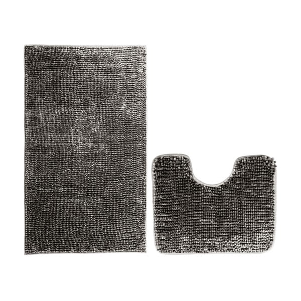 Ciemnoszare dywaniki łazienkowe do WC zestaw 2 szt. 80x50 cm Bati – Restilo