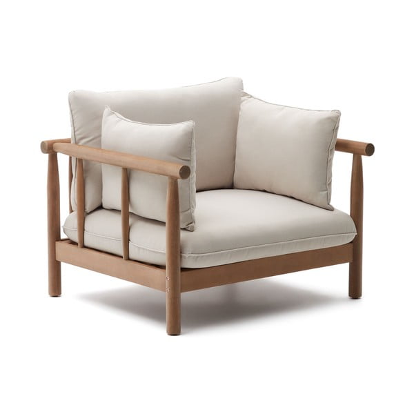 Biały drewniany fotel ogrodowy Sacova – Kave Home