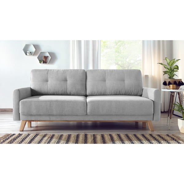 Jasnoszara sofa rozkładana Bobochic Paris Balio-image-1