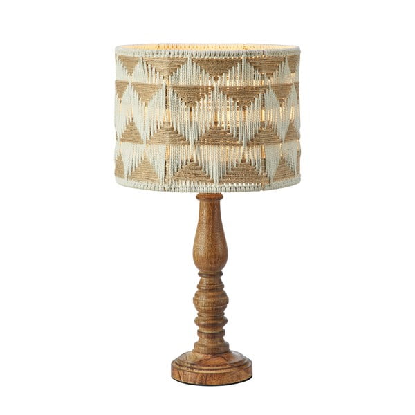 Brązowa/w naturalnym kolorze lampa stołowa z tekstylnym kloszem/z kloszem z juty (wysokość 45 cm) Ano – Markslöjd