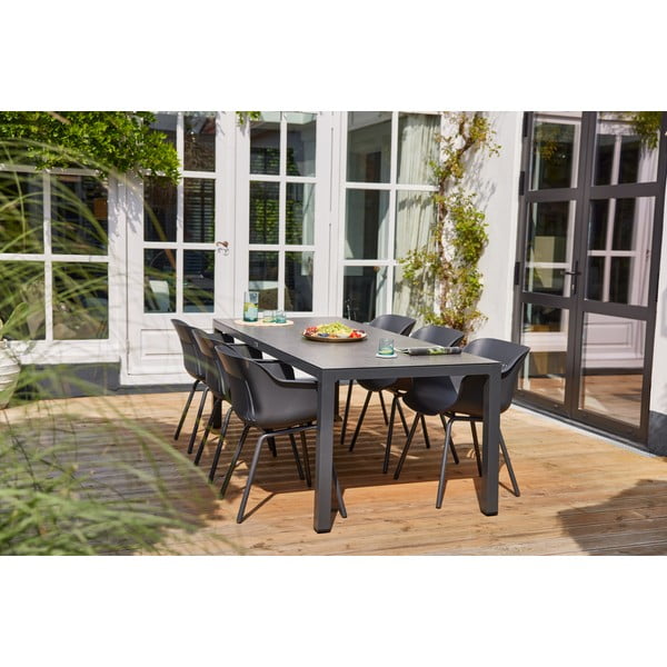 Ciemnoszare plastikowe krzesła ogrodowe zestaw 2 szt. Jill Rondo – Hartman-image-1