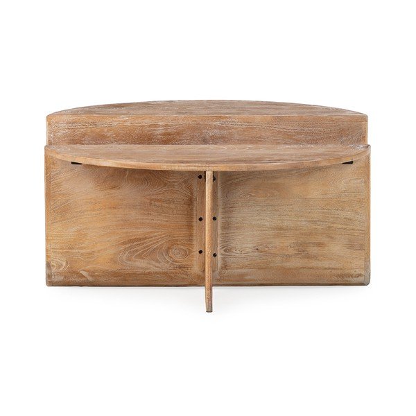 Okrągły stolik z litego drewna mango w ciemnym naturalnym kolorze ø 80 cm Divya – MOME-image-2