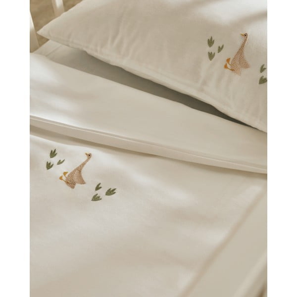 Biała pościel dziecięca do łóżeczka z perkalu bawełnianego 70x140 cm Milu – Kave Home-image-1