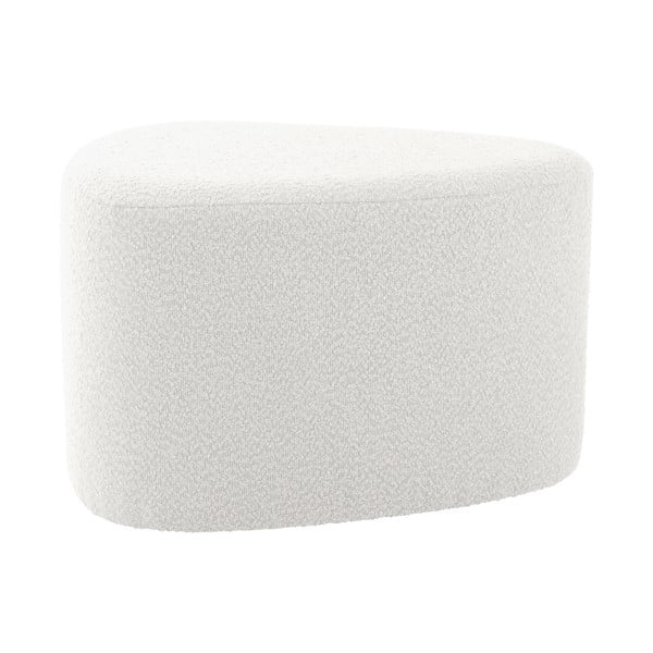 Biały puf z materiału bouclé Ada – Leitmotiv-image-2