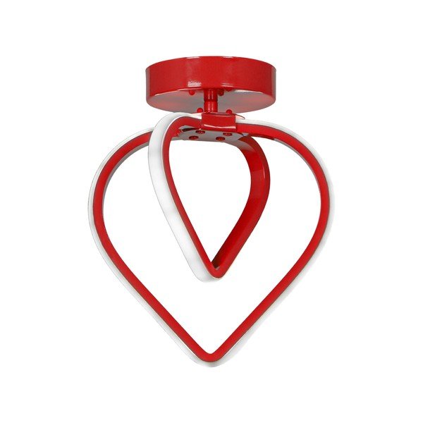 Czerwona metalowa lampa sufitowa LED Sevinc – Squid Lighting