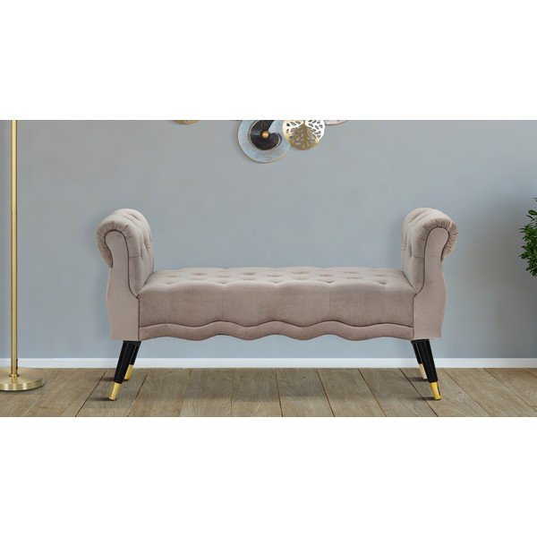 Szarobrązowa aksamitna ławka Paris – Mauro Ferretti-image-1