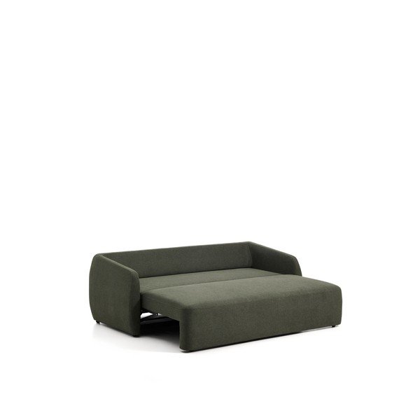 Ciemnozielona rozkładana sofa z tkaniny szenilowej 218 cm Laira – Kave Home-image-3