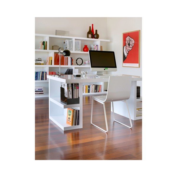 Biurko z białym blatem TemaHome Multi, dł. 180 cm-image-1