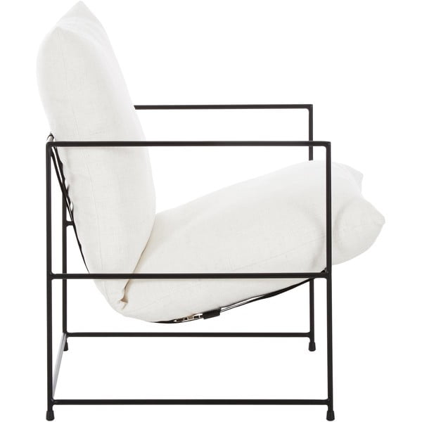 Biały fotel z metalową ramą Wayne – Westwing Collection-image-2