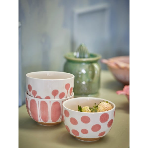 Łososiowo-kremowe kamionkowe miski zestaw 3 szt. 500 ml Linora – Bloomingville-image-2