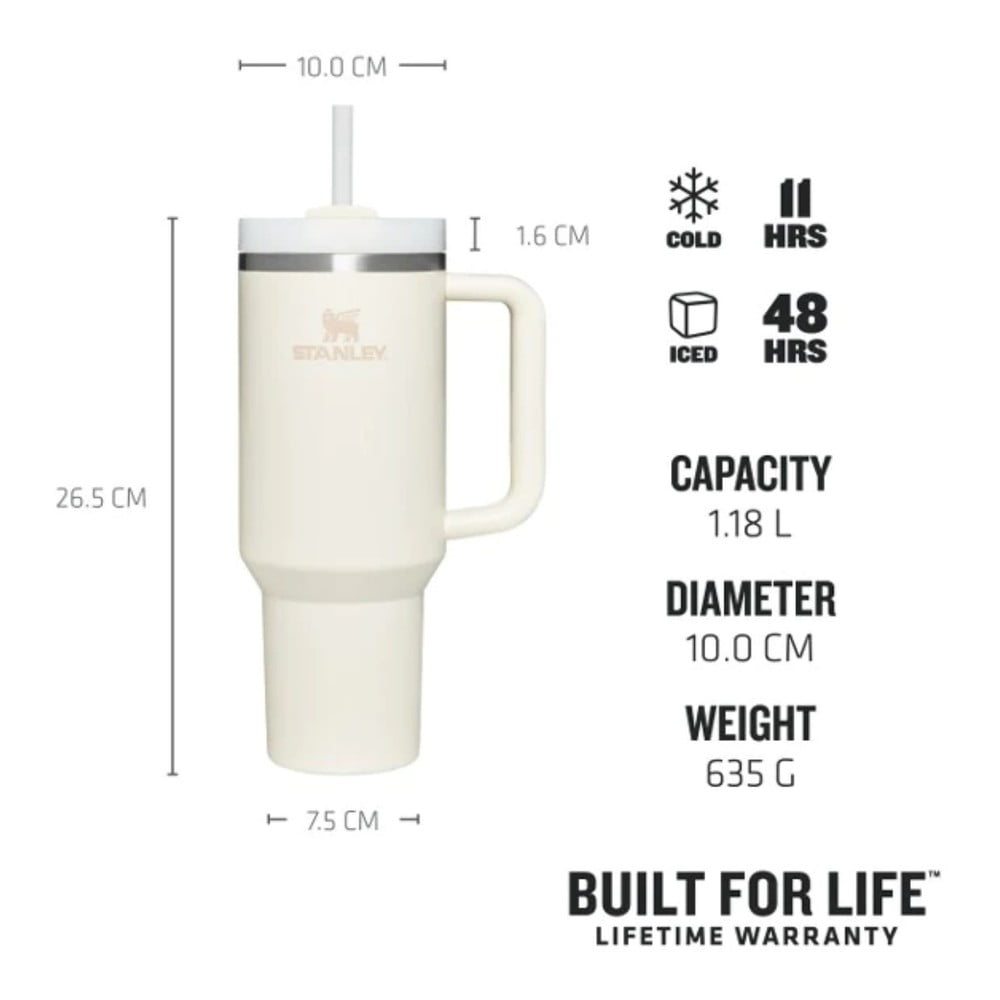 Kremowy termos ze słomką ze stali nierdzewnej 1,18 l Quencher H2.0 FlowState Tumbler Cream – Stanley (zdjęcie 5)