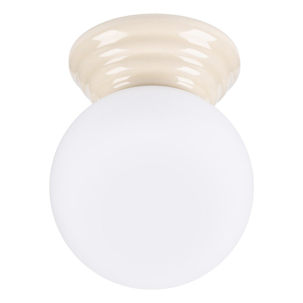 Beżowa lampa sufitowa ceramiczna ze szklanym kloszem ø 12 cm Farsa – Sollux