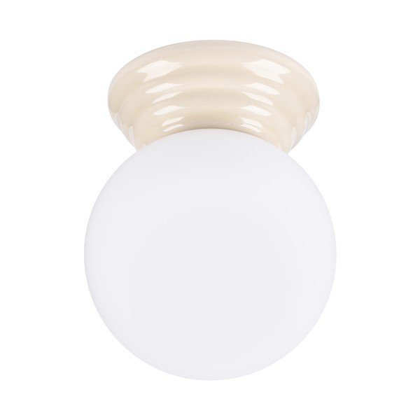 Beżowa lampa sufitowa ceramiczna ze szklanym kloszem ø 12 cm Farsa – Sollux