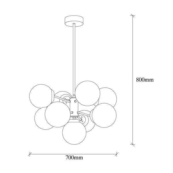 Biała/w kolorze mosiądzu lampa wisząca ze szklanym kloszem ø 70 cm Mudoni – Opviq lights-image-4