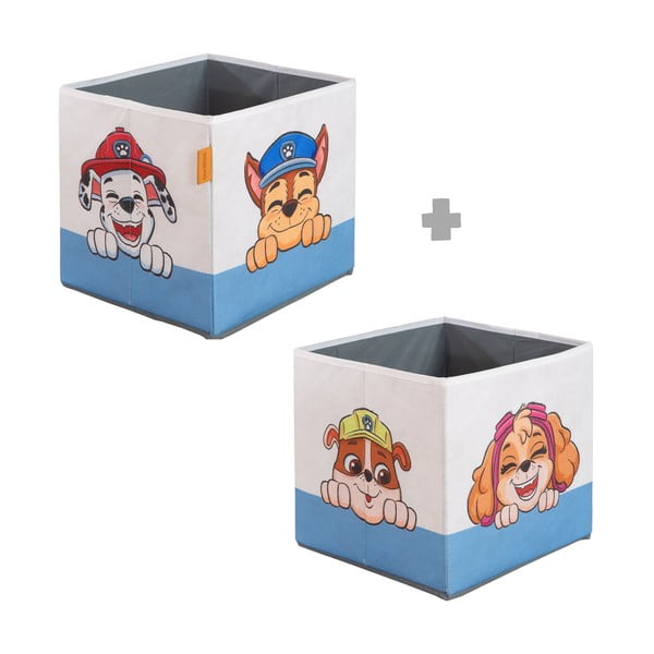 Tekstylne dziecięce pojemniki na zabawki 2 szt. 27x27x27 cm Paw Patrol – Roba