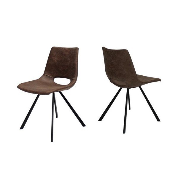 Jasnobrązowe krzesło z czarnymi nogami Canett Coronas-image-1