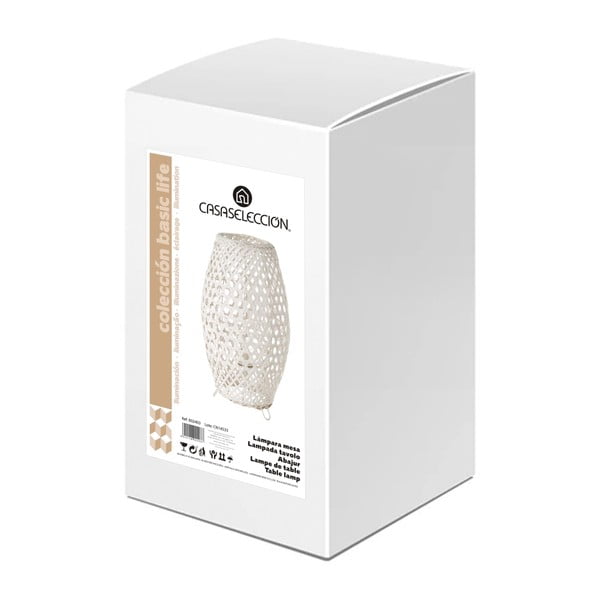 Biała bambusowa lampa stołowa (wys. 36 cm) – Casa Selección-image-4