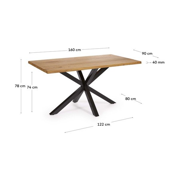 Stół z blatem w dekorze dębu 90x160 cm Argo – Kave Home-image-4