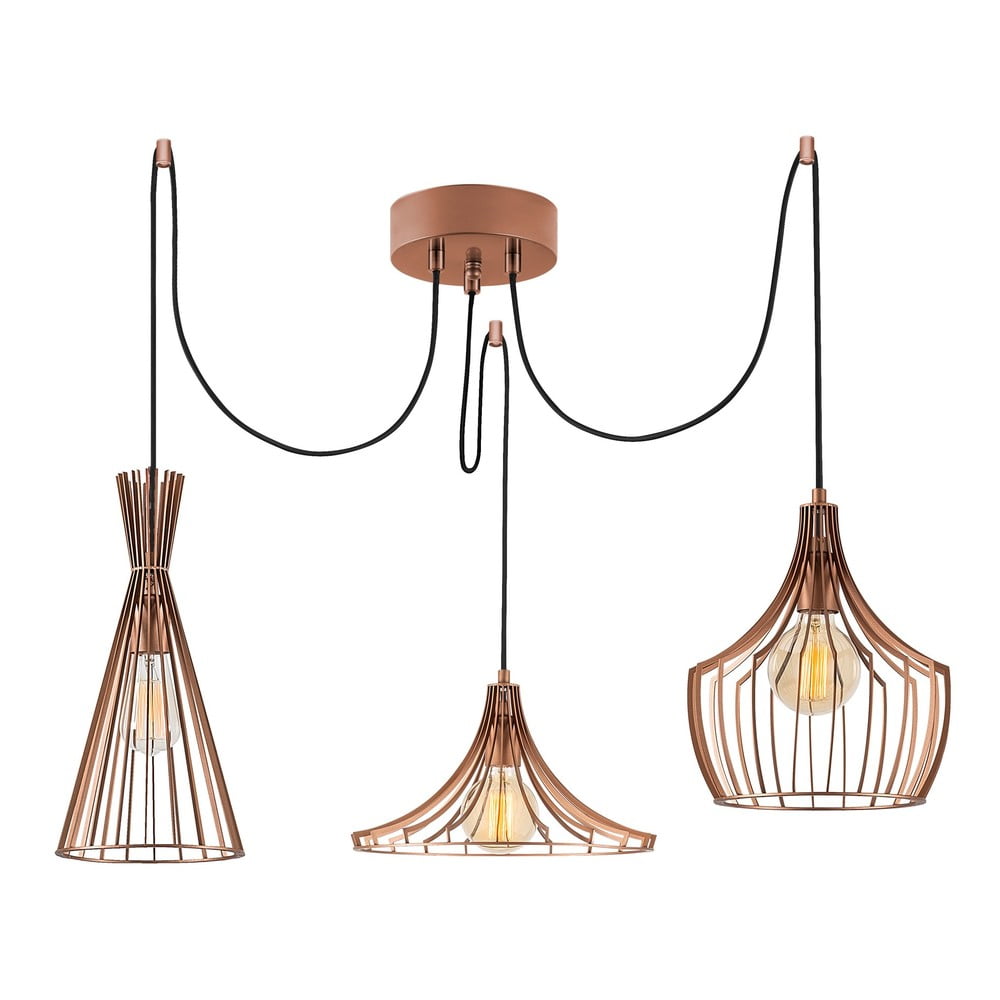 Lampa wisząca w kolorze miedzi z metalowym kloszem Mezopotamya – Opviq lights (zdjęcie 5)
