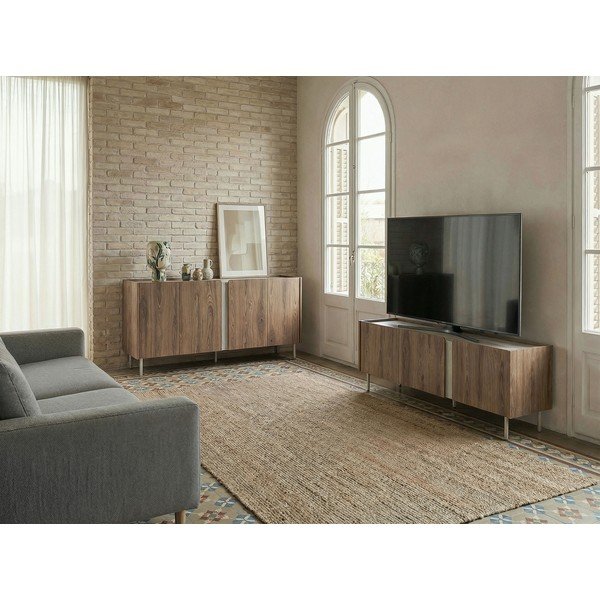 Szafka pod TV w dekorze dębu w naturalnym kolorze 140x54x35,5 cm Lucile – Marckeric-image-1