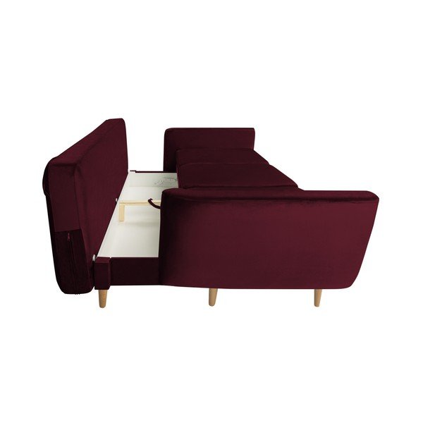 Bordowa rozkładana sofa 3-osobowa ze schowkiem Mazzini Sofas Silva-image-3