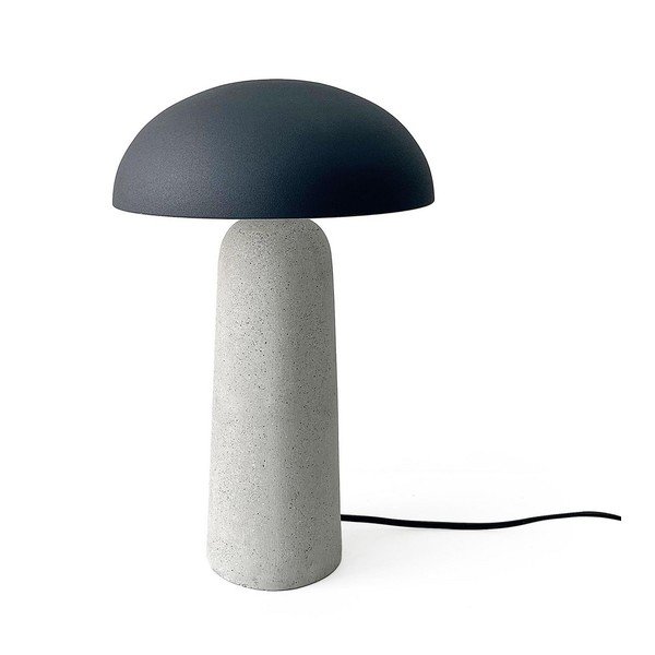 Szara lampa stołowa betonowa z metalowym kloszem (wysokość 39,5 cm) Delphine – Bizzotto