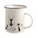 Kubek porcelanowy Dakls Cats Nero, 310 ml