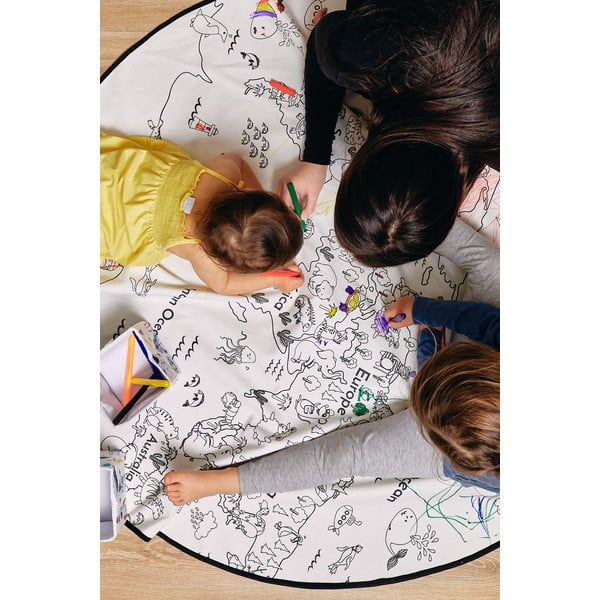Zestaw dywanu do kolorowania i mazaków do tkanin Butter Kings Camping, ø 130 cm-image-3