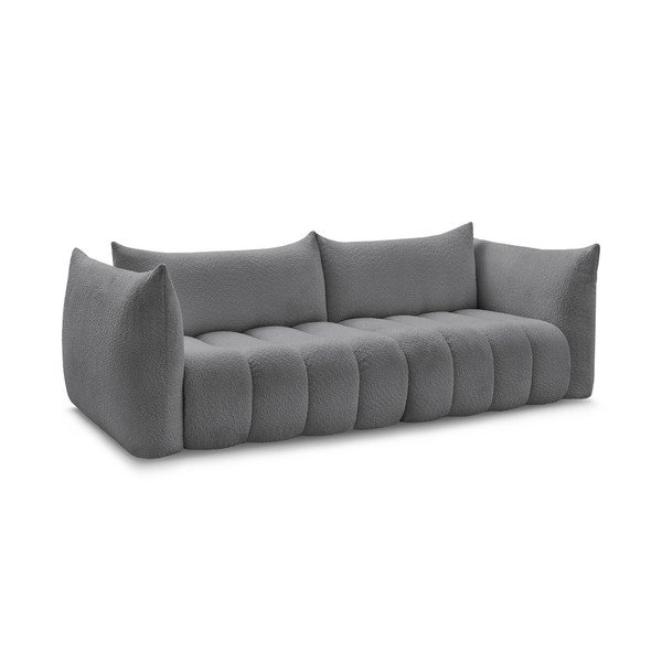 Szara sofa z materiału bouclé 286 cm Azra – Bobochic Paris-image-2