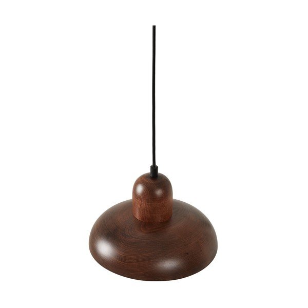 Brązowa lampa wisząca z drewnianym kloszem ø 25 cm Elsa – Opviq lights-image-4