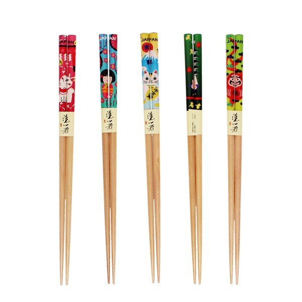 Drewniany zestaw pałeczek w naturalnym kolorze 5 szt. Japanese Heritage – Rex London