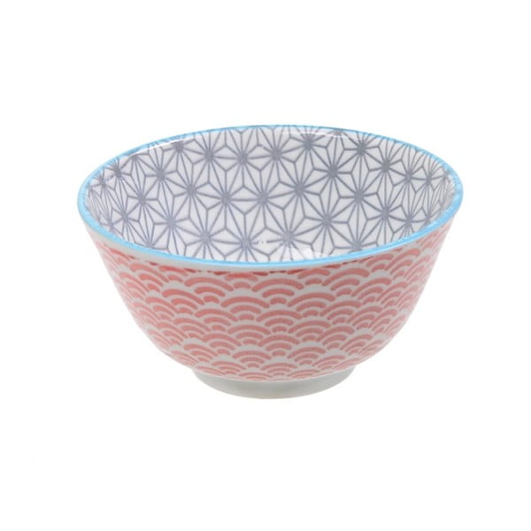 Czerwono-szara porcelanowa miska Tokyo Design Studio Star, ⌀ 12 cm