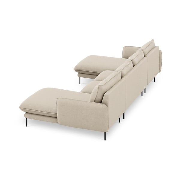 Beżowa sofa w kształcie litery U Cosmopolitan Design Vienna-image-4