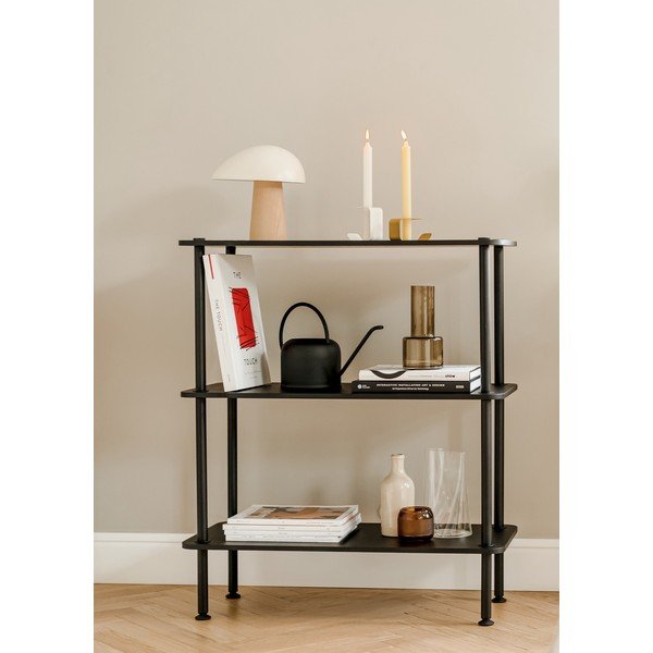 Czarny regał w dekorze dębu 80x90,5x35 cm Teidi – noo.ma-image-4