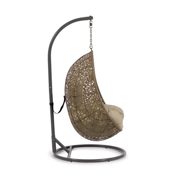 Beżowy wiszący fotel ogrodowy ze sztucznego rattanu Florina – Kave Home-image-2