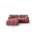 Różowa aksamitna sofa 191 cm Bellis – Micadoni Home