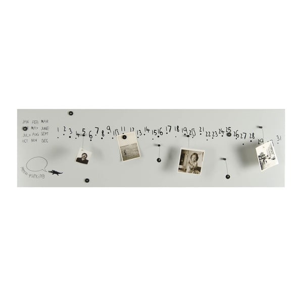 Magnetyczny kalendarz Krok White, 100x30 cm