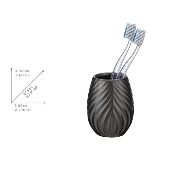 Antracytowy ceramiczny kubek na szczoteczki do zębów Idro – Wenko-image-3