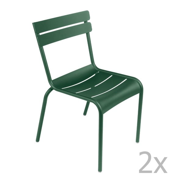 Zestaw 2 zielonych krzeseł Fermob Luxembourg