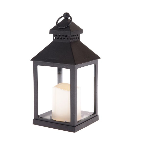Czarny lampion LED na baterie (wysokość 20 cm) – Dakls