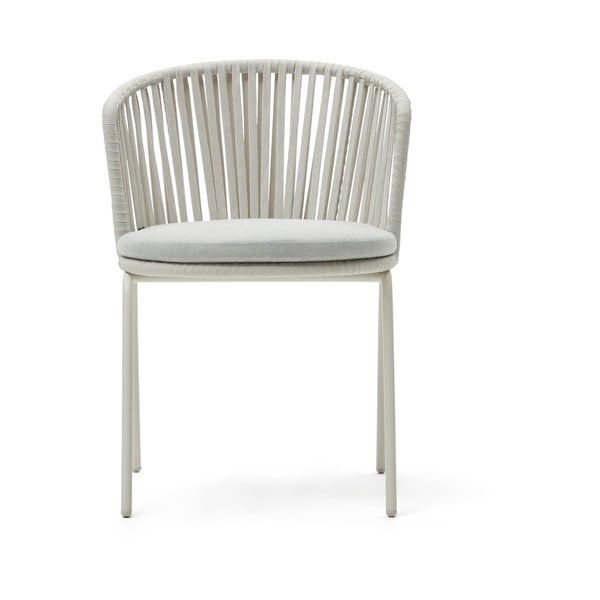 Białe metalowe krzesło ogrodowe Saconca – Kave Home-image-1