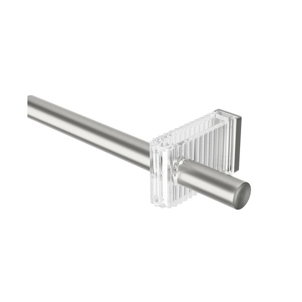 Stalowy regulowany karnisz w kolorze matowego srebra 107 - 305 cm Flute – Umbra