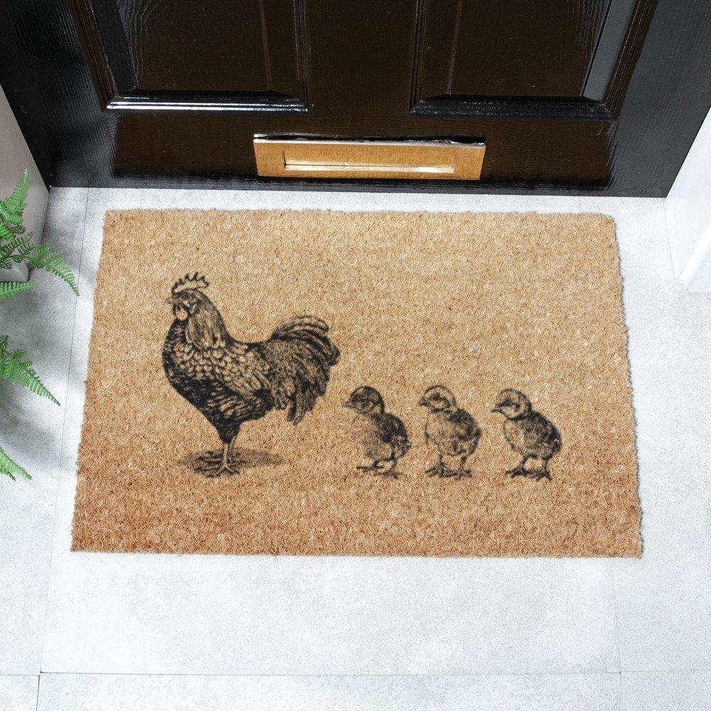 Wycieraczka z włókna kokosowego 40x60 cm Chickens and Chicks – Artsy Doormats (zdjęcie 6)