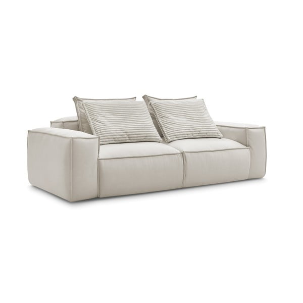 Beżowa sofa z imitacji skóry 260 cm Boheme – Bobochic Paris-image-4