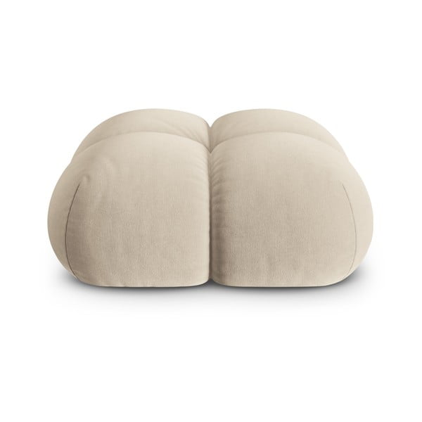 Beżowy aksamitny podnóżek Loretto – Cosmopolitan Design