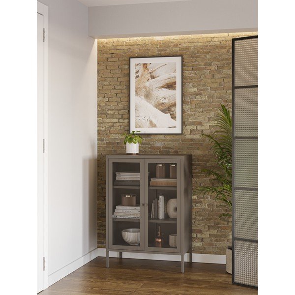 Szara metalowa szafka 70x100x40 cm Fayna – Marckeric-image-1